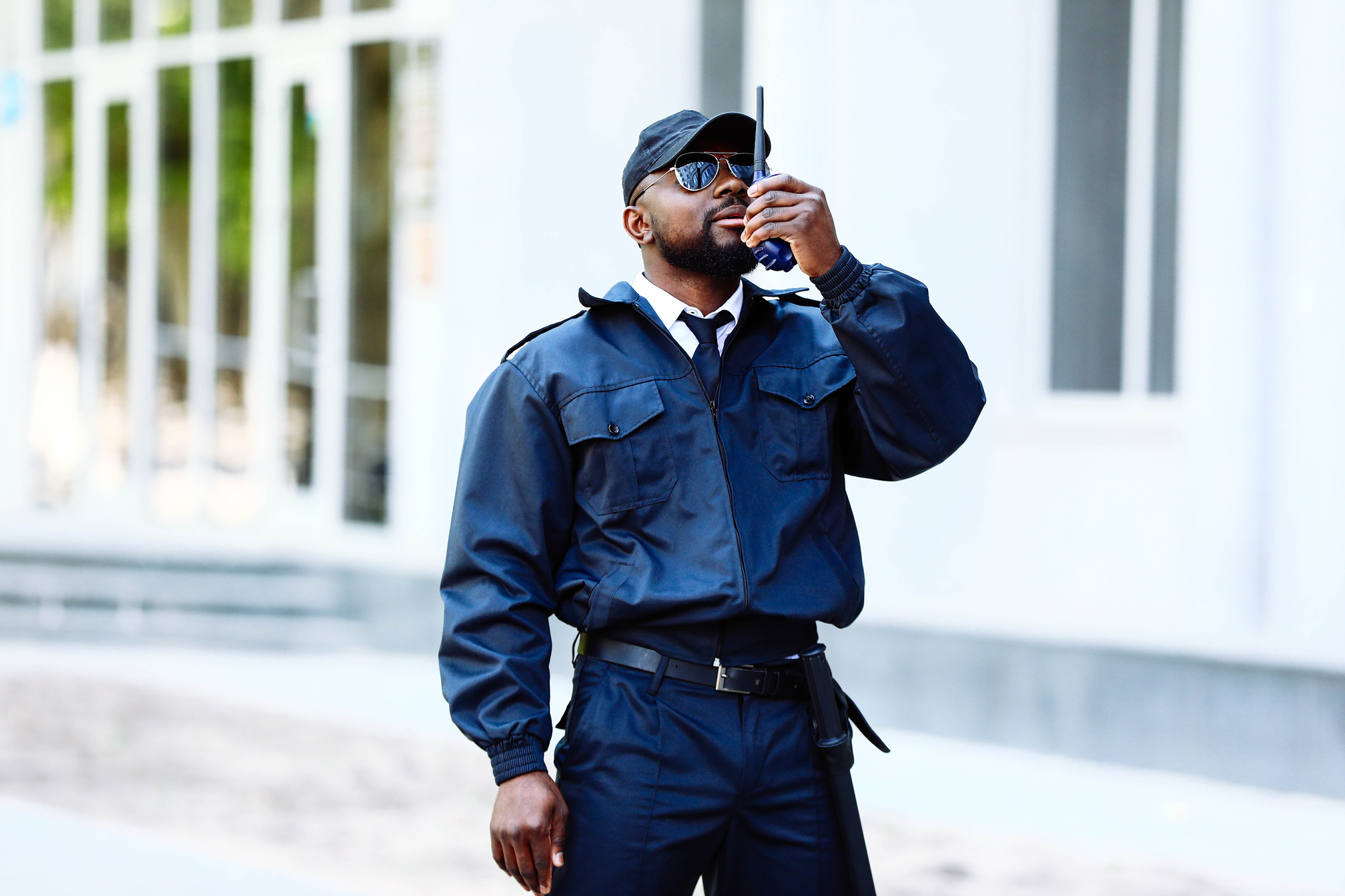 African-American Security Guard Outdoors